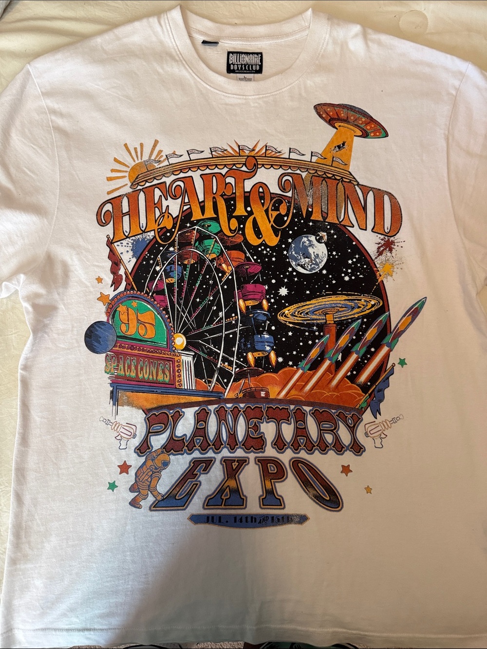 Billionaire Boys Club White 'Heart & Mind Planetary Expo' Graphic Tee